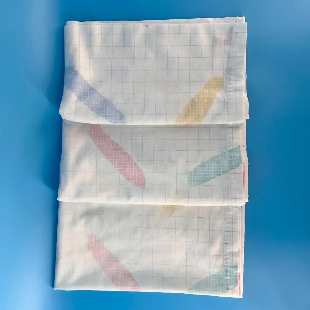 80s Vintage Postmodern Memphis Style Twin Flat Sheet 1980s Pastel Geometric